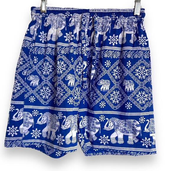 Earthbound Trading Co Mens Shorts Sz S Blue House Elephant Drawstring - Picture 4 of 8